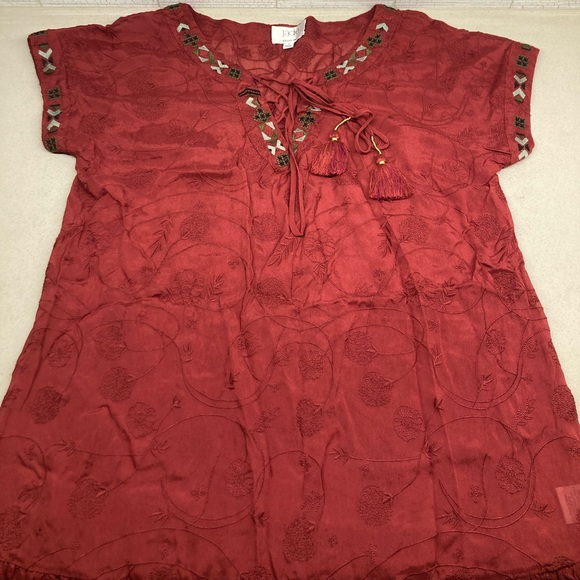 JOHNNY WAS🌻 JADE Sheer Embroidered Lace Up Mini Dress - Picture 10 of 15